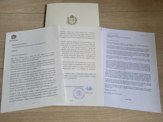 Letter Victor Orban