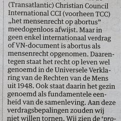 Abortus is geen mensenrecht