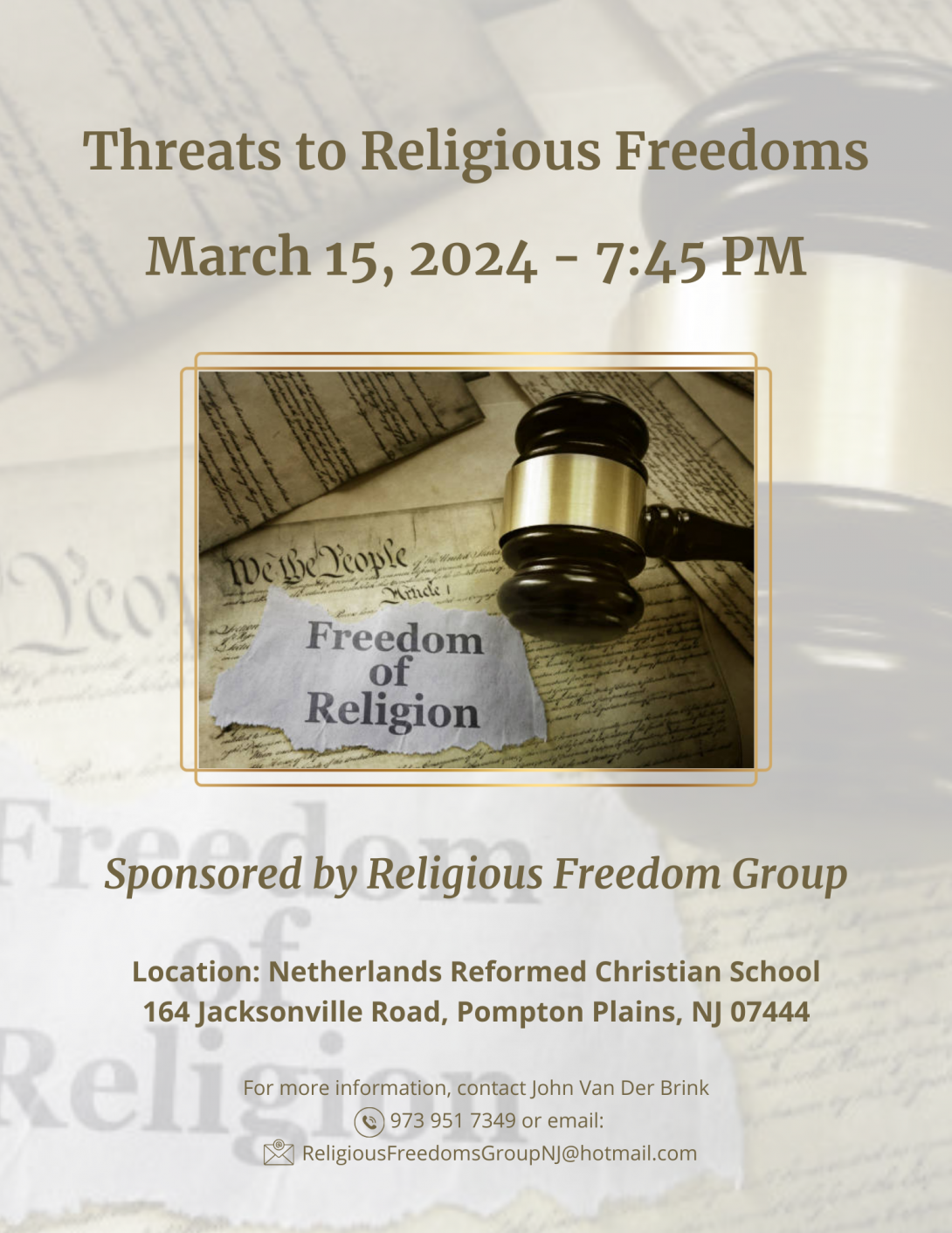 Threats to Religious Freedoms1