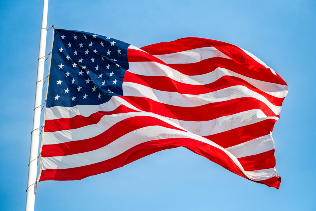US flag half